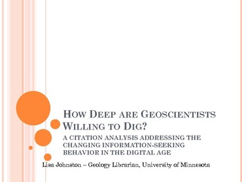 How Deep Are Geoscientists Willing To Dig A Citation Analysis Addressing The Changing Information Seeking Behavior In The Digital Age