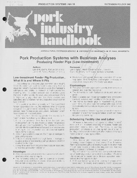 Pork Industry Handbook Pork Production Systems With Business Analyses