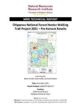 Chippewa National Forest Hunter Walking Trail Project 2021 Pre