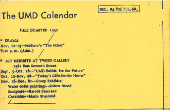 The UMD Calendar (1952 Fall Quarter)