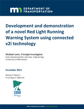 Development and demonstration of a novel Red Light Running Warning ...